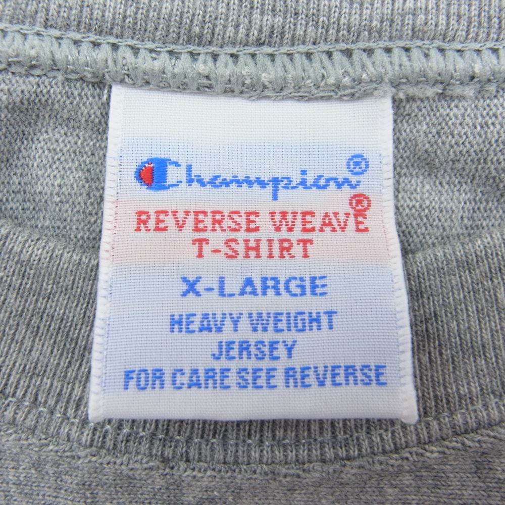 Ron Herman ロンハーマン C8-R360 × CHAMPION チャンピオン 別注 ヘルスニット リバースウィーブ RHC バック 刺繍 ポケット 半袖 Tシャツ グレー グレー系 XL【中古】