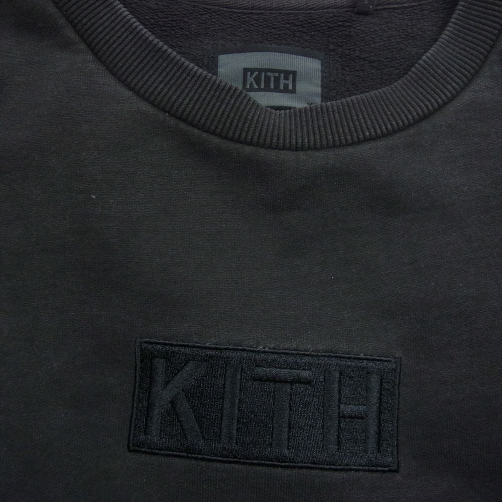 キス KHW2053 ロゴ刺繍 ボックスロゴ クルーネック スウェット ブラック系 XL【中古】