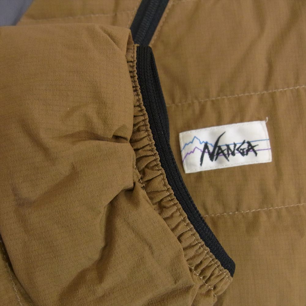NANGA ナンガ オーロラダウン ライトダウン ダウンカーディガン インナー ロゴ ジャケット ブラウン系 M【中古】