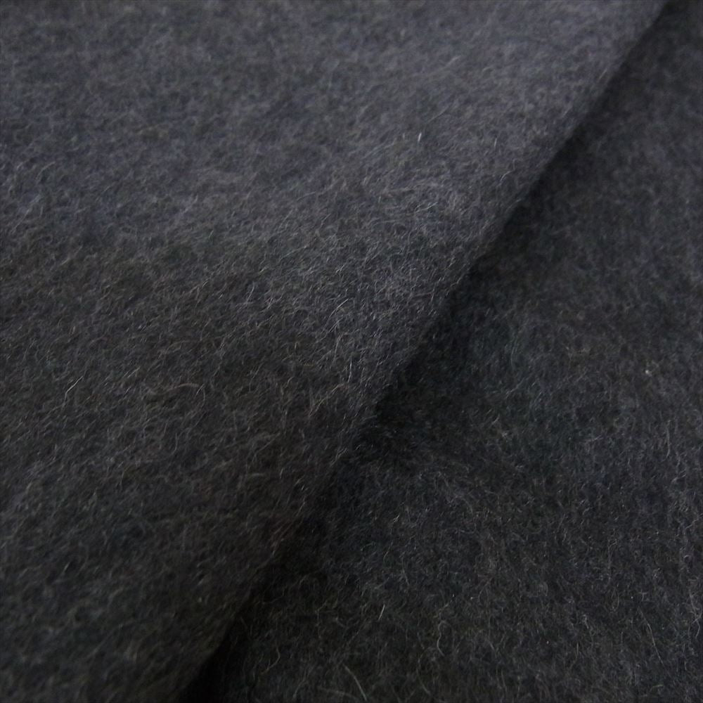 SAINT LAURENT サンローラン 460913 4Y201 レザータグ ロゴ カシミヤ フリンジ マフラー ストール ダークグレー系【中古】