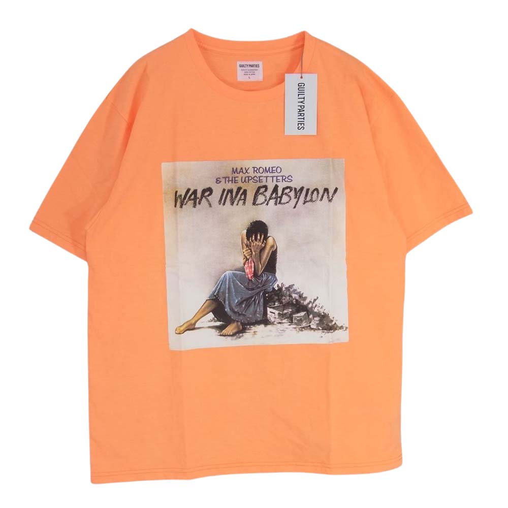 WACKO MARIA ワコマリア 19SS WAR INA BABYLON TEE プリント 半袖 Tシャツ オレンジ系  L【新古品】【未使用】【中古】