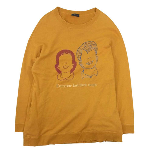 UNDERCOVER アンダーカバー UCT4801-5　 lost their maps ダメージ ボロリブ オーバーサイズ スウェット ブラウン系 2【中古】