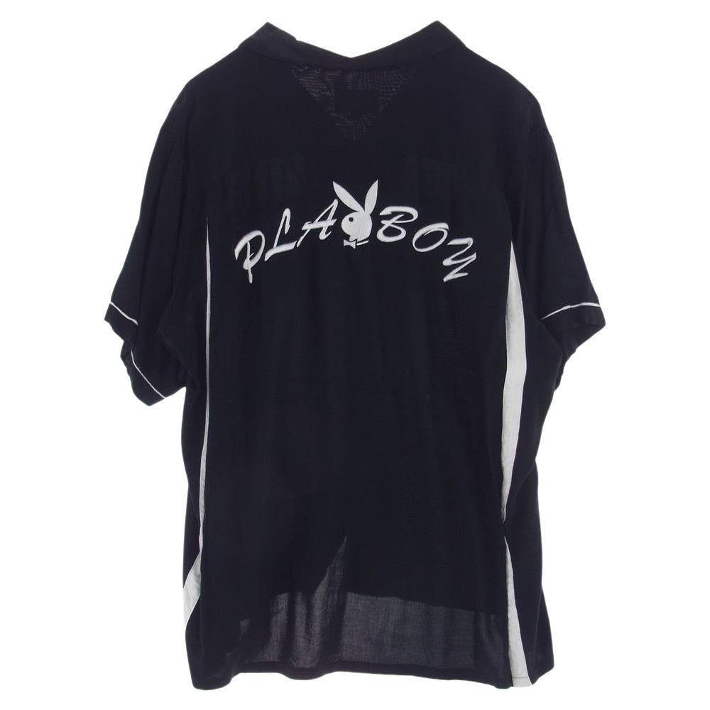 Supreme シュプリーム 17SS × Play Boy プレイボーイ Bowling Shirt ボーリング 半袖 シャツ ブラック系 L【中古】