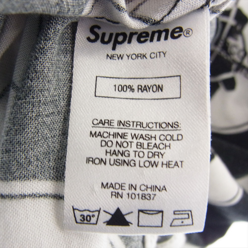Supreme シュプリーム 18SS × UNDERCOVER アンダーカバー Public Enemy Rayon Shirt パブリック エネミー レーヨン 半袖 シャツ ブラック系 L【中古】