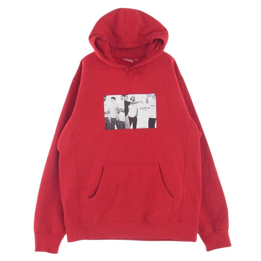 Supreme シュプリーム 19SS Classic Ad Hooded Sweatshirt クラシック アド フーデッド スウェット シャツ プルオーバ― パーカー レッド系 XL【中古】