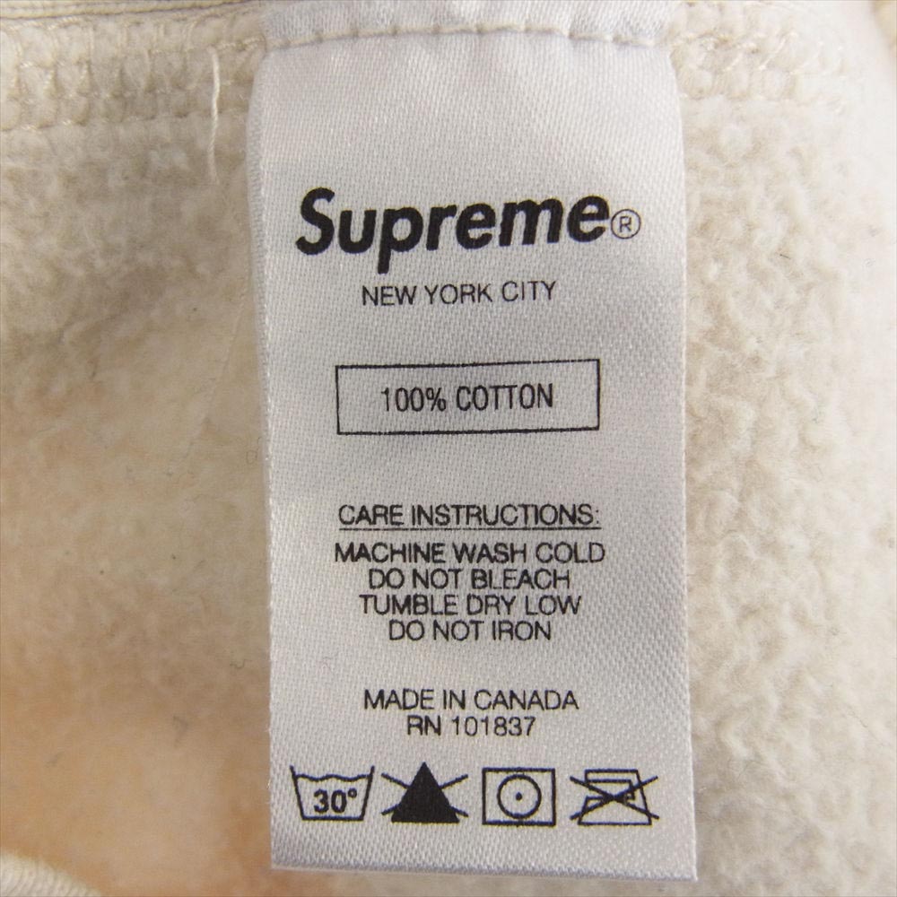 Supreme シュプリーム 18AW Trademark Hooded Sweatshirt Heather トレードマーク フーデッド スウェット シャツ プルオーバー パーカー オフホワイト系 L【中古】