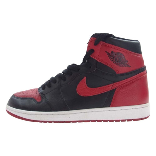 NIKE ナイキ 555088-001 AIR JORDAN 1 RETRO HIGH OG BANNED BRED 2016 エア ジョーダン レトロ バーンド ブレッド ハイカット スニーカー ブラック系 レッド系 29cm【中古】