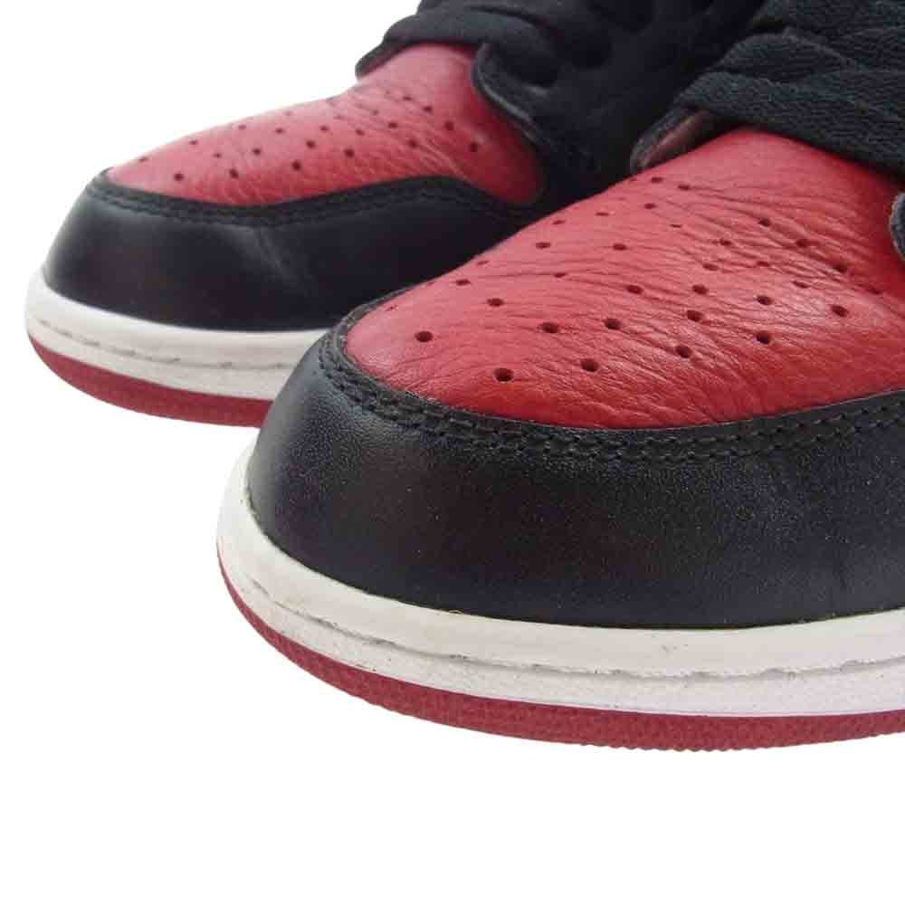 NIKE ナイキ 555088-001 AIR JORDAN 1 RETRO HIGH OG BANNED BRED 2016 エア ジョーダン レトロ バーンド ブレッド ハイカット スニーカー ブラック系 レッド系 29cm【中古】