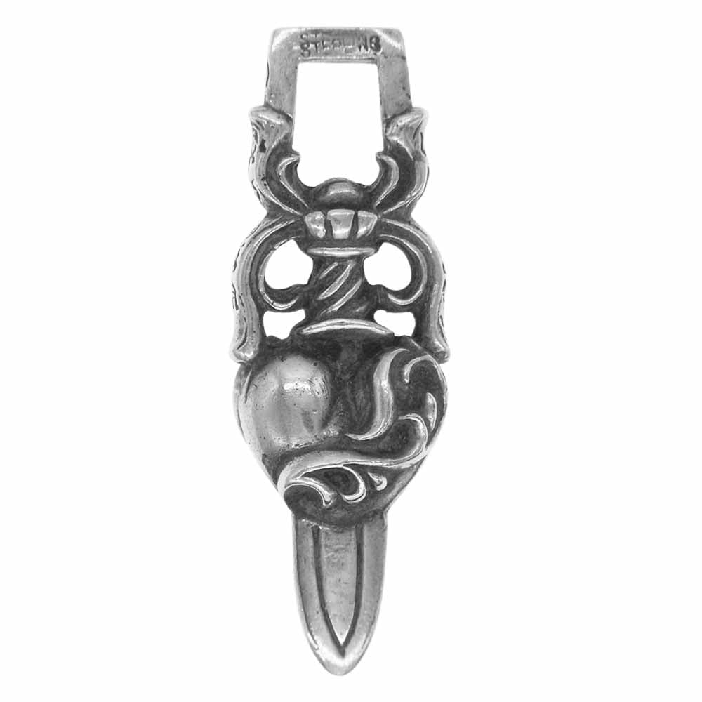 CHROME HEARTS クロムハーツ（原本無） DAGGER HEART ダガー ハート ペンダントトップ シルバー系【中古】
