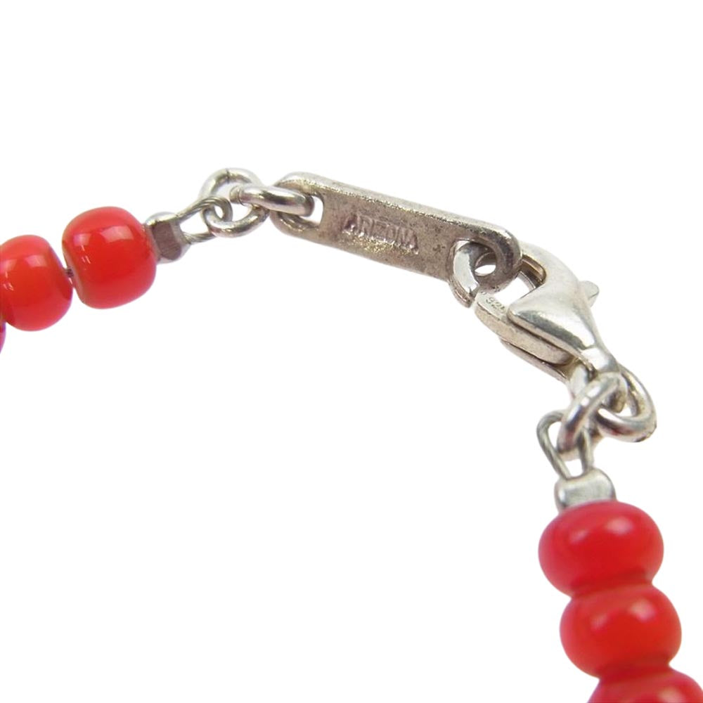 ARIZONA FREEDOM アリゾナフリーダム 極小 赤ビーズ チェーン ネックレス SV唐草入りビーズ4ヶ付 レッド系【中古】