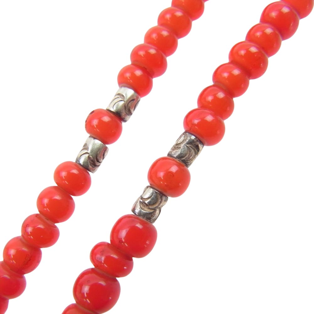 ARIZONA FREEDOM アリゾナフリーダム 極小 赤ビーズ チェーン ネックレス SV唐草入りビーズ4ヶ付 レッド系【中古】