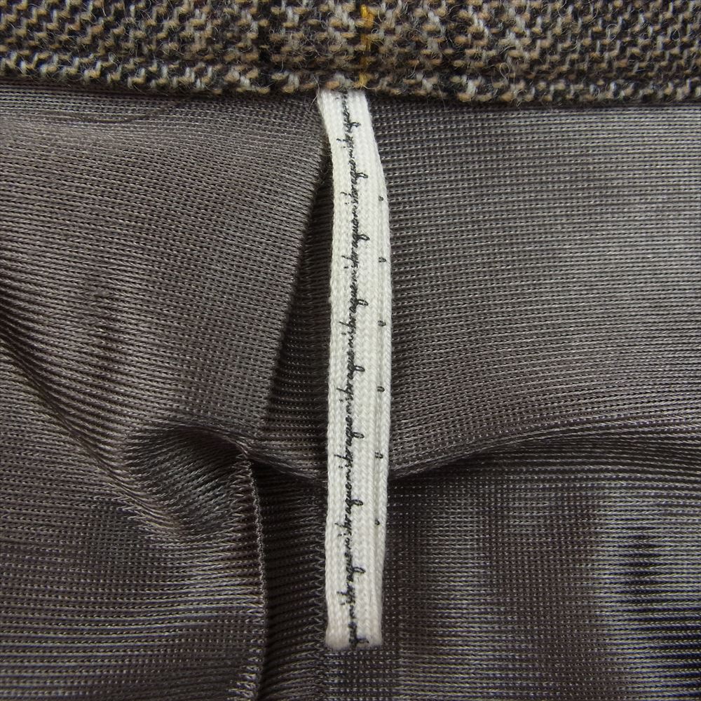 エムズブラック 202500 ウール混 1B チェック シングル テーラードジャケット ブラウン系 38【中古】