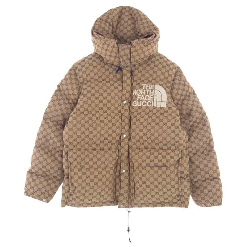 GUCCI グッチ 670766 THE NORTH FACE ノースフェイス GGキャンバス ダウンジャケット ブラウン系 XL【中古】