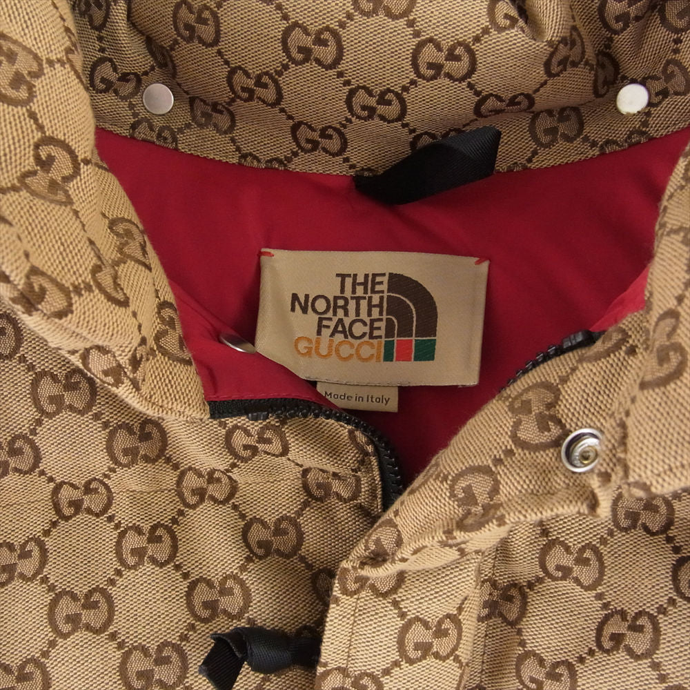 GUCCI グッチ 670766 THE NORTH FACE ノースフェイス GGキャンバス ダウンジャケット ブラウン系 XL【中古】