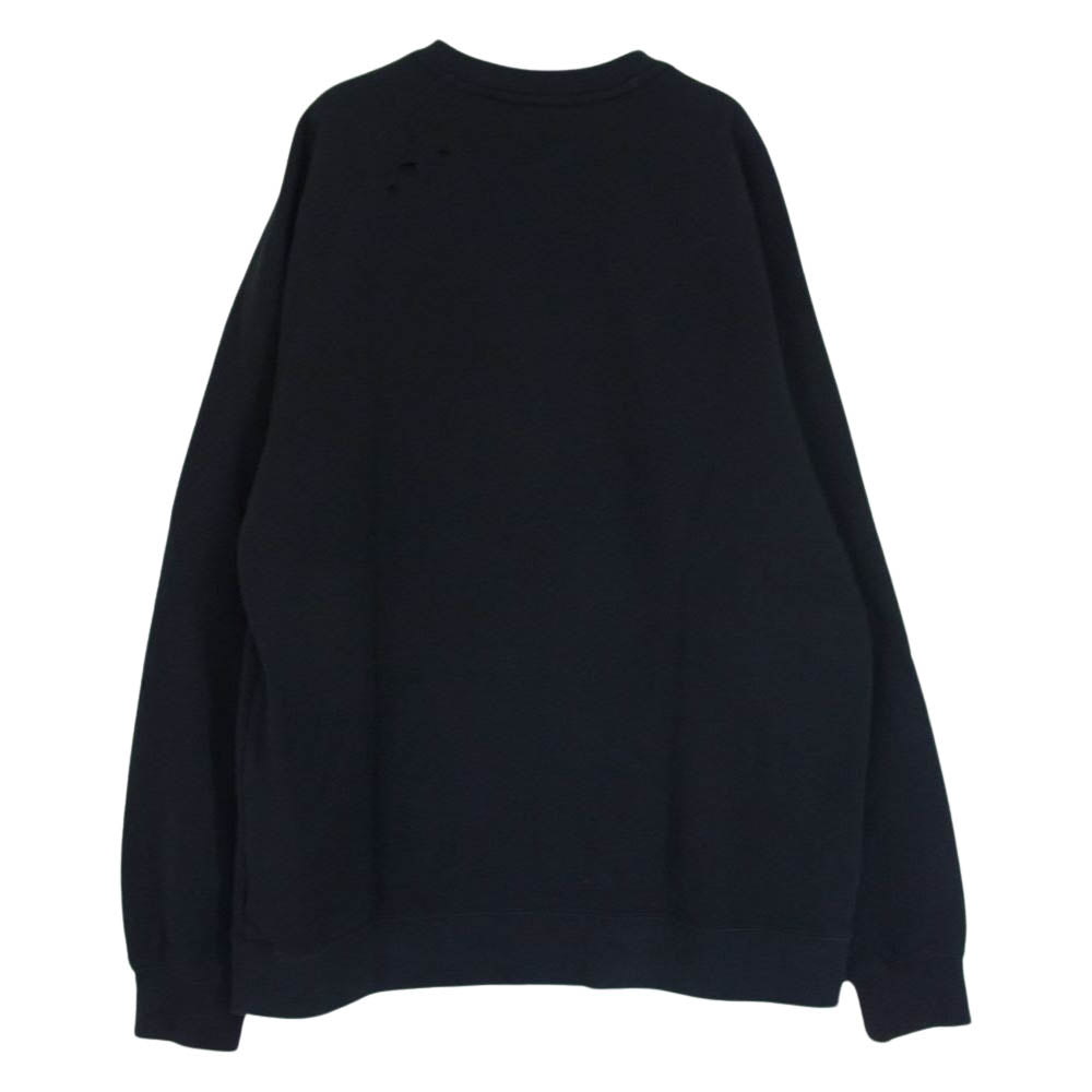 NIKE ナイキ CW1795-010 PUNK PACK CREW SWEAT パンク パック クルー スウェット メタルロゴ ダメージ加工 ブラック系 XL【中古】