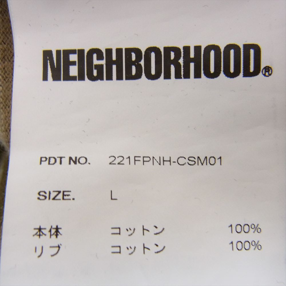 NEIGHBORHOOD ネイバーフッド 22SS 221FPNH-CSM01 BORDER C-CREW LS TEE ボーダー ロングスリーブ 長袖 Tシャツ ロンT カーキ系 L【中古】