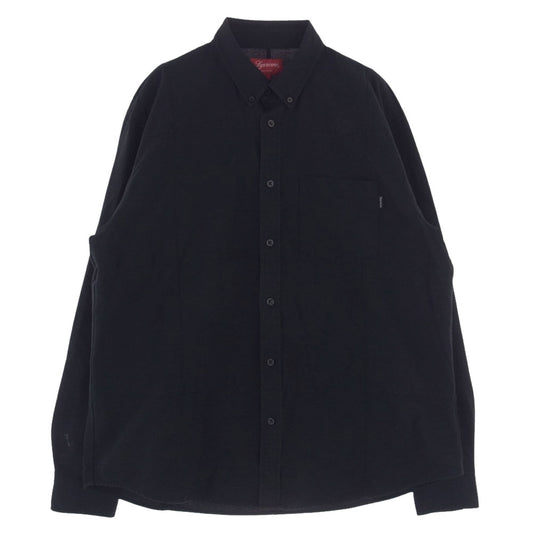 Supreme シュプリーム L/S Oxford Shirt オックスフォード ボタンダウン 長袖 シャツ ポケット ロゴ ブラック系 L【中古】