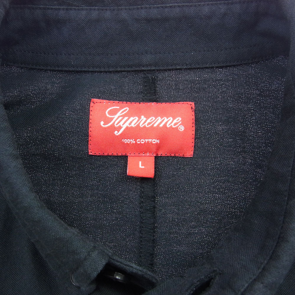 Supreme シュプリーム L/S Oxford Shirt オックスフォード ボタンダウン 長袖 シャツ ポケット ロゴ ブラック系 L【中古】