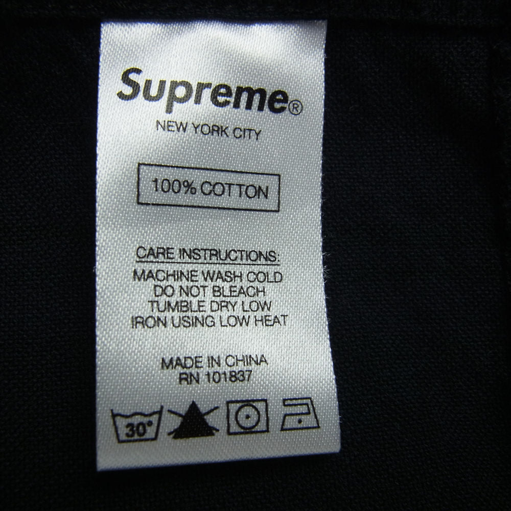 Supreme シュプリーム L/S Oxford Shirt オックスフォード ボタンダウン 長袖 シャツ ポケット ロゴ ブラック系 L【中古】