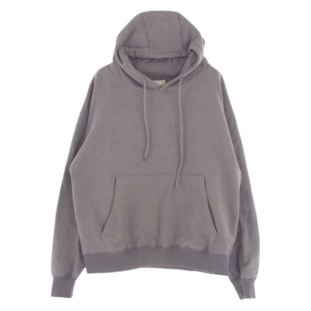 WIND AND SEA ウィンダンシー 21AW WDS-10TH-CS-04 EMBOSSED HOODIE エンボス加工 フーディー ロゴ パーカー グレー系 L【中古】