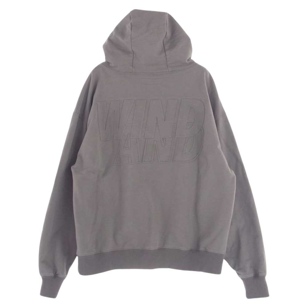 WIND AND SEA ウィンダンシー 21AW WDS-10TH-CS-04 EMBOSSED HOODIE エンボス加工 フーディー ロゴ パーカー グレー系 L【中古】