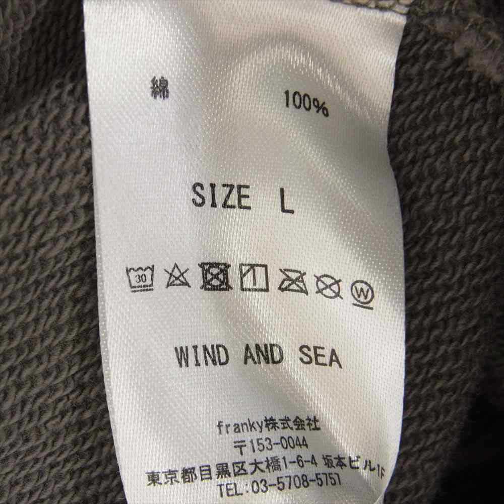 WIND AND SEA ウィンダンシー 21AW WDS-10TH-CS-04 EMBOSSED HOODIE エンボス加工 フーディー ロゴ パーカー グレー系 L【中古】