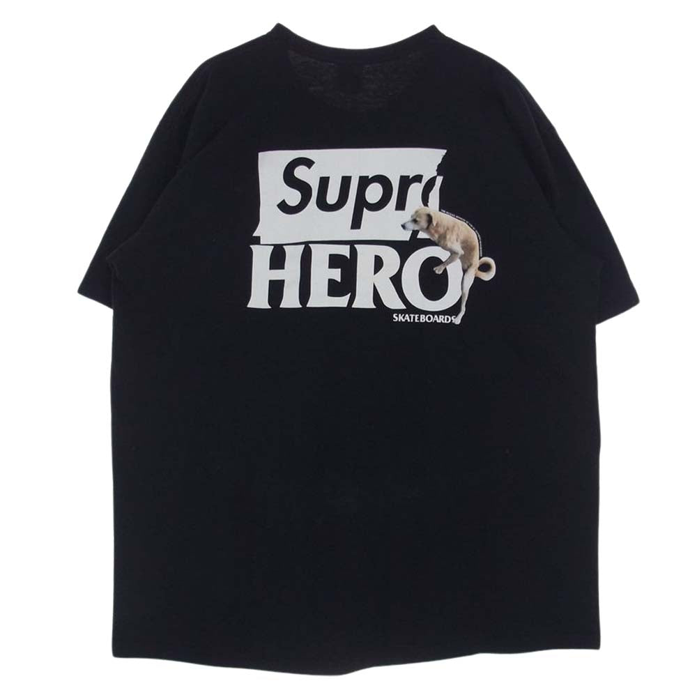 Supreme シュプリーム 22SS ANTIHERO DOG TEE アンタイヒーロー ドッグ プリント 半袖 Tシャツ ブラック系 XL【中古】