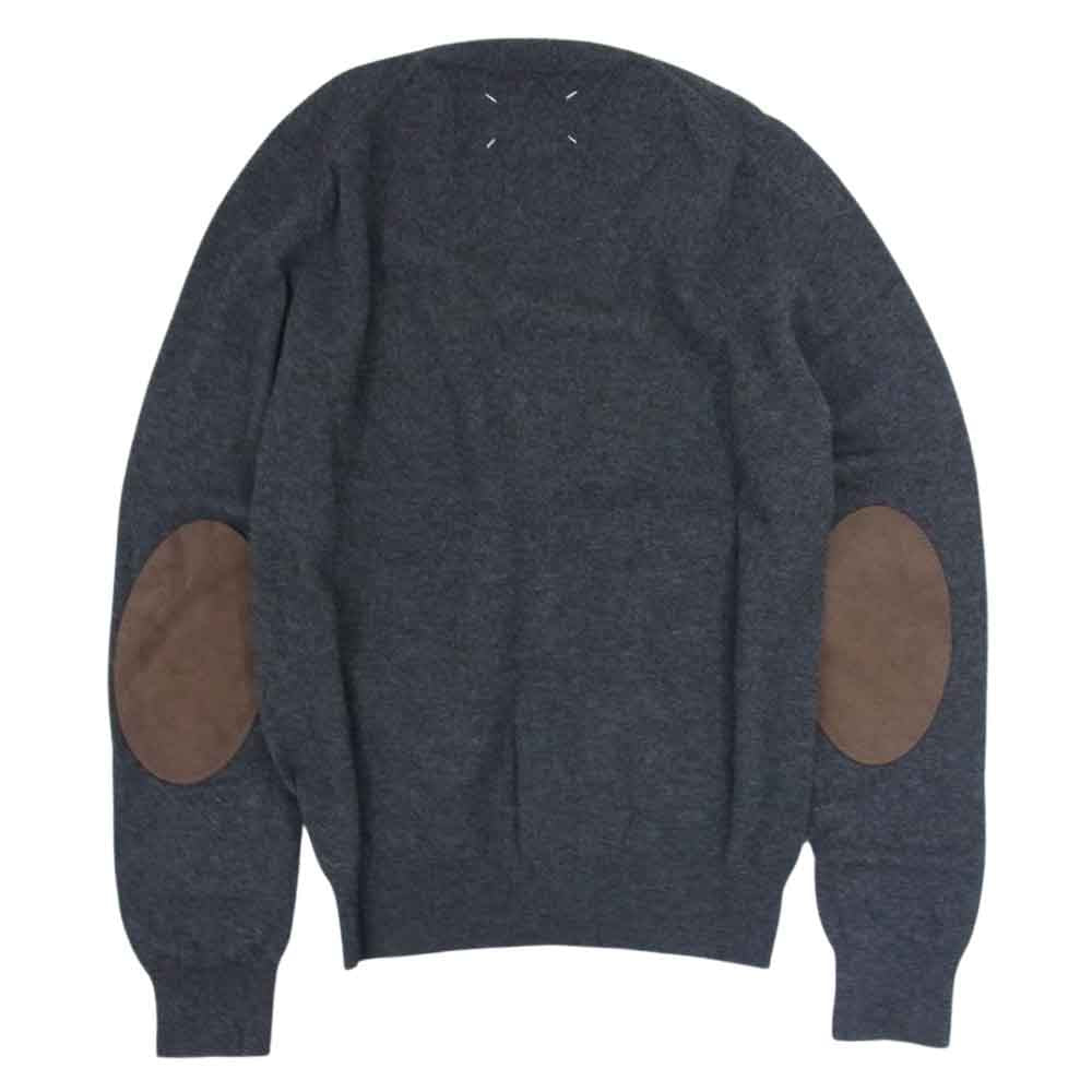 MAISON MARGIELA メゾンマルジェラ 17AW S30HA0968 14ライン CLASSIC COMPASS CARDIGAN エルボーパッチ Vネック カーディガン 四つタグ グレー系 M【中古】