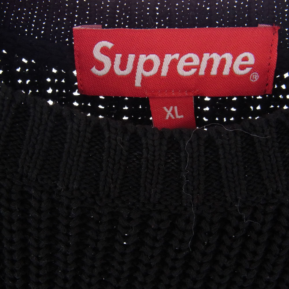 Supreme シュプリーム Small Box Crewneck knit sweater スモール ボックスロゴ クルーネック ニット セーター ブラック系 XL【中古】