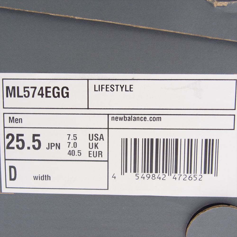 NEW BALANCE ニューバランス ML574EGG 574 スエード メッシュ スニーカー グレー系 25.5cm【中古】