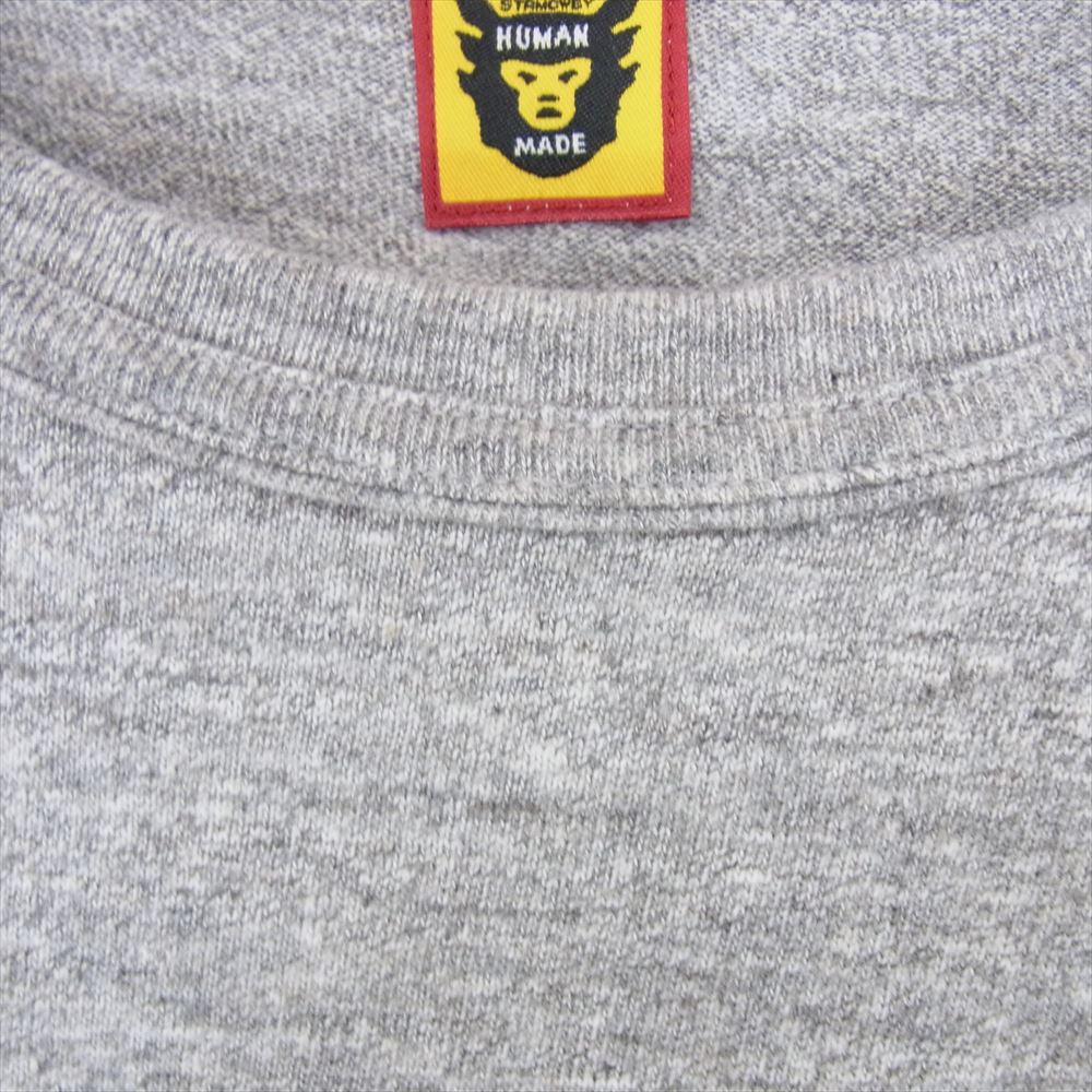 HUMAN MADE ヒューマンメイド Dry Alls 1939 Tee フロッキープリント ロゴ 半袖 Tシャツ グレー系 2XL【中古】