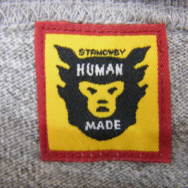 HUMAN MADE ヒューマンメイド Dry Alls 1939 Tee フロッキープリント ロゴ 半袖 Tシャツ グレー系 2XL【中古】
