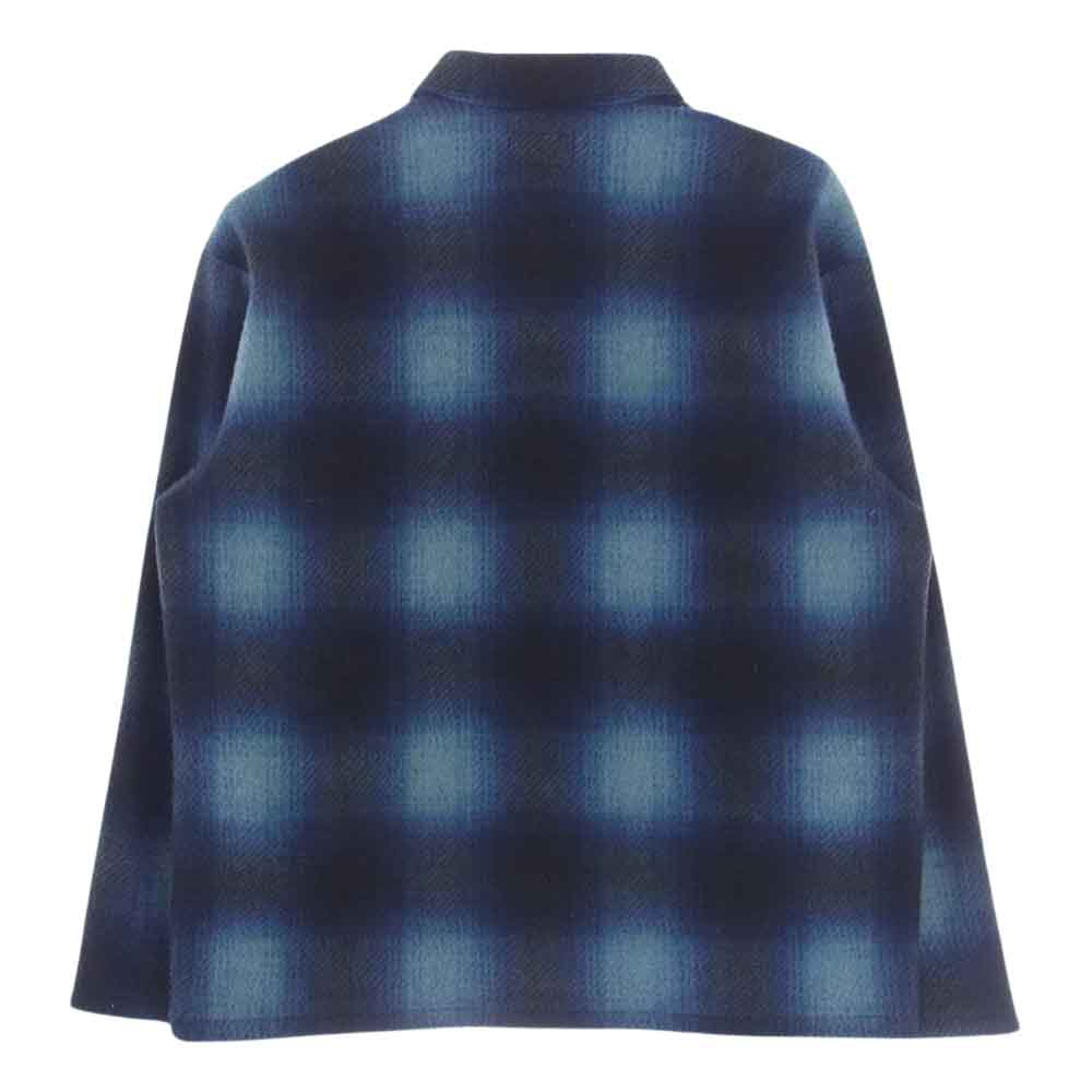 Supreme シュプリーム 20AW Shadow Plaid Fleece Shirt シャドウ プラッド フリース シャツ ネイビー系 ブルー系 M【中古】