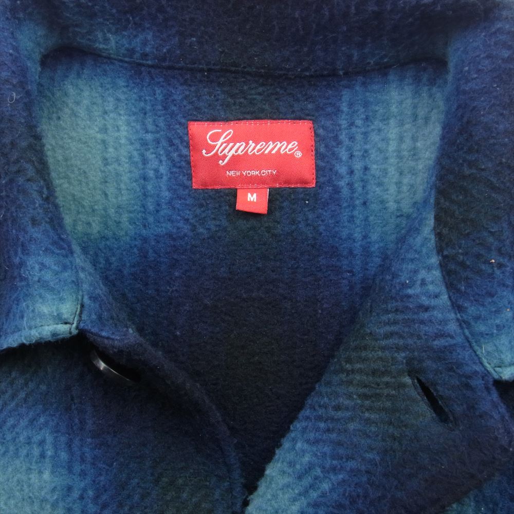 Supreme シュプリーム 20AW Shadow Plaid Fleece Shirt シャドウ プラッド フリース シャツ ネイビー系 ブルー系 M【中古】
