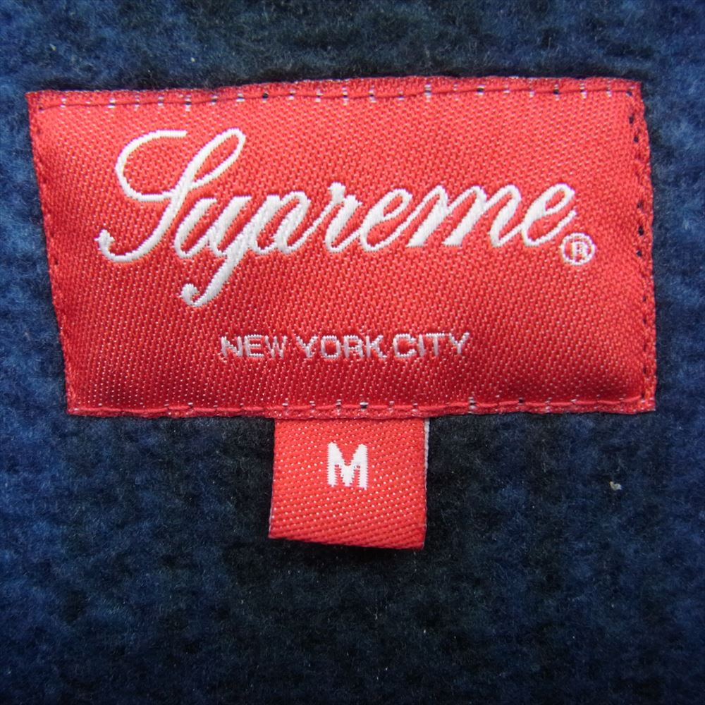 Supreme シュプリーム 20AW Shadow Plaid Fleece Shirt シャドウ プラッド フリース シャツ ネイビー系 ブルー系 M【中古】