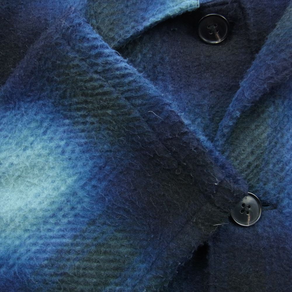 Supreme シュプリーム 20AW Shadow Plaid Fleece Shirt シャドウ プラッド フリース シャツ ネイビー系 ブルー系 M【中古】