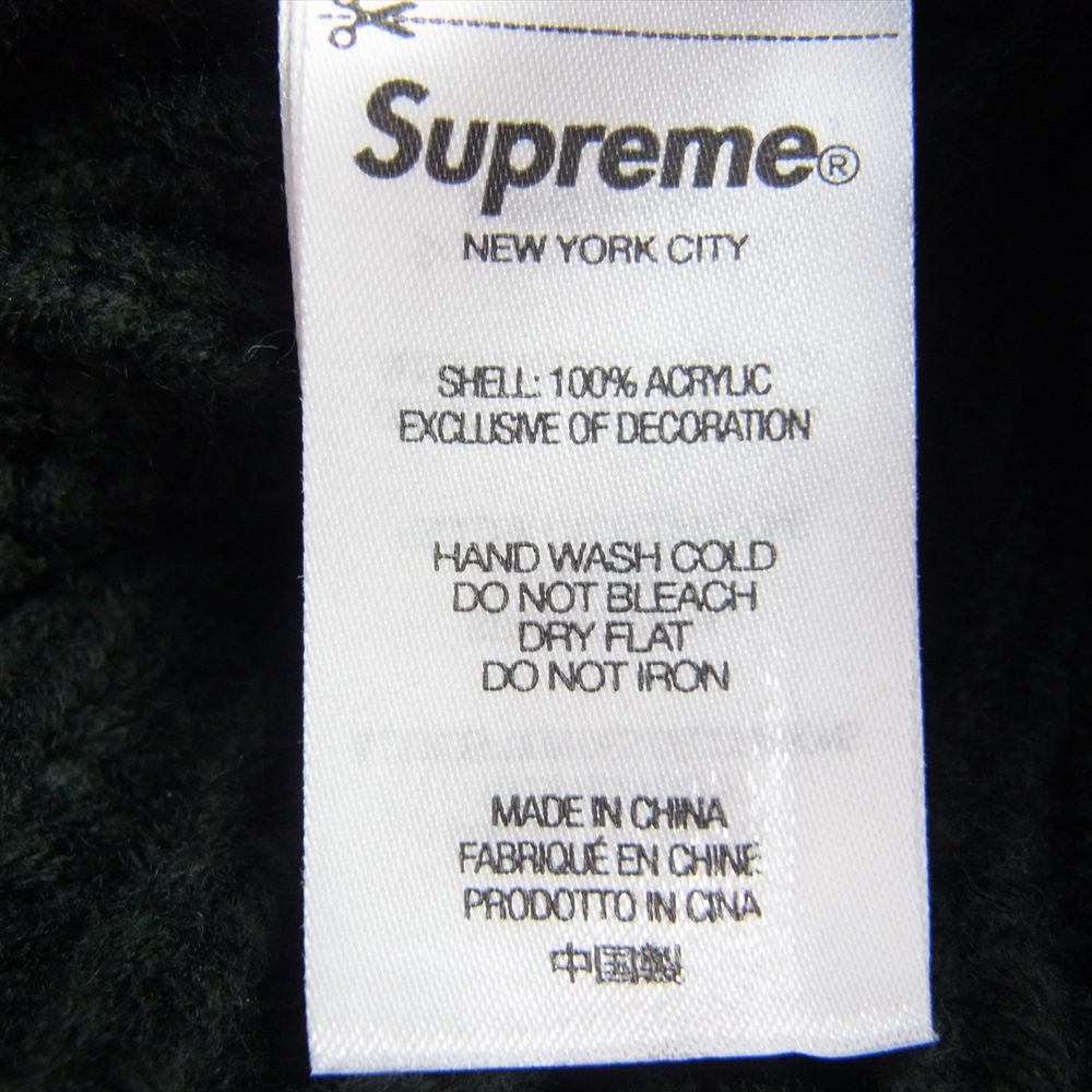 Supreme シュプリーム 23AW Classic Logo Chunky Ribbed Beanie クラシックロゴ チャンキーリブ ニット ビーニー ニット帽 帽子 キャップ ブラック系【中古】