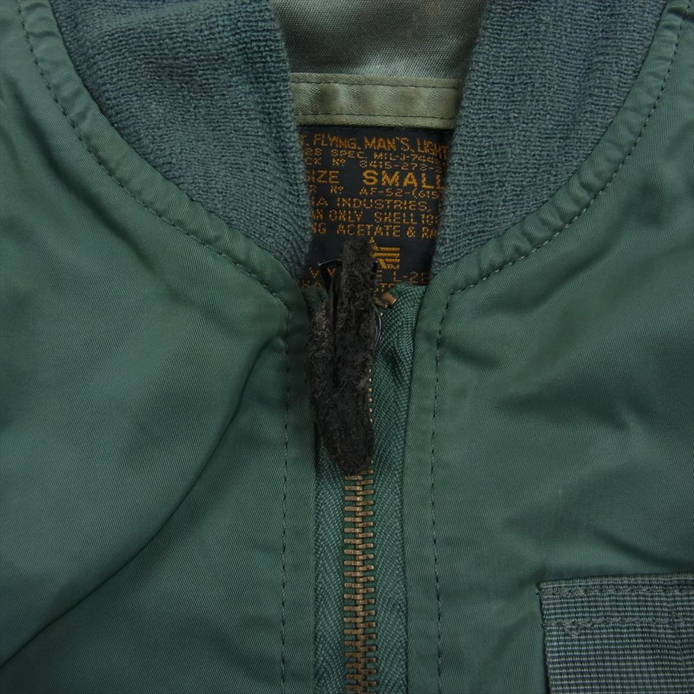 ALPHA アルファ USA製 U.S. AIR FORCE L-2B フライト ジャケット カーキ系 S【中古】