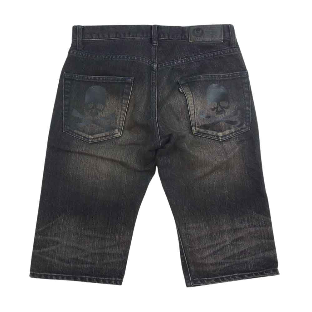 ROEN ロエン 81033010 スワロフスキースカル ダメージ デニム ショーツ パンツ ブラック系 28【中古】