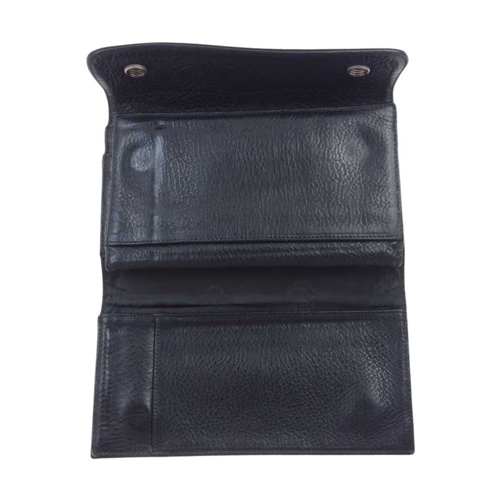 CHROME HEARTS クロムハーツ（原本有） WAVE HEART DTN ウェーブ ハートボタン ダガー ジップ ロング ウォレット ブラック系【中古】