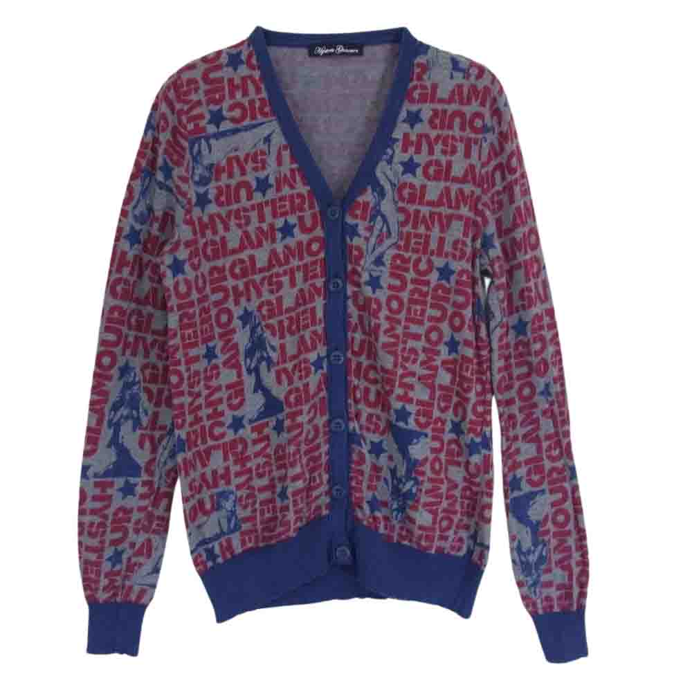 HYSTERIC GLAMOUR ヒステリックグラマー 0113ND15 ロゴ 総柄 ヒスガール スター プリント カーディガン グレー系 FREE【中古】
