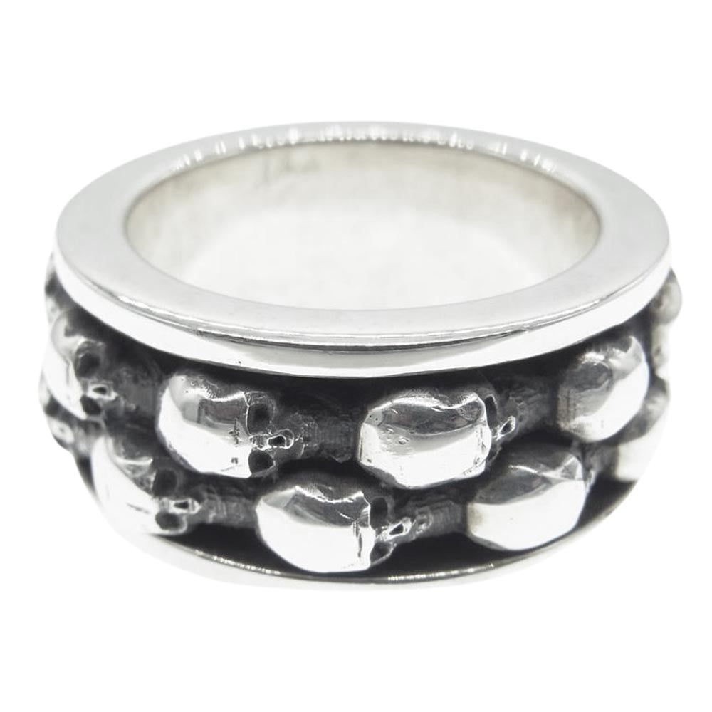 STANLEY GUESS スタンリーゲス ギャランティ付属 マルチ スカル スピナー リング シルバー系 24号～【中古】