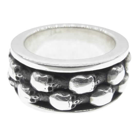 STANLEY GUESS スタンリーゲス ギャランティ付属 マルチ スカル スピナー リング シルバー系 24号～【中古】