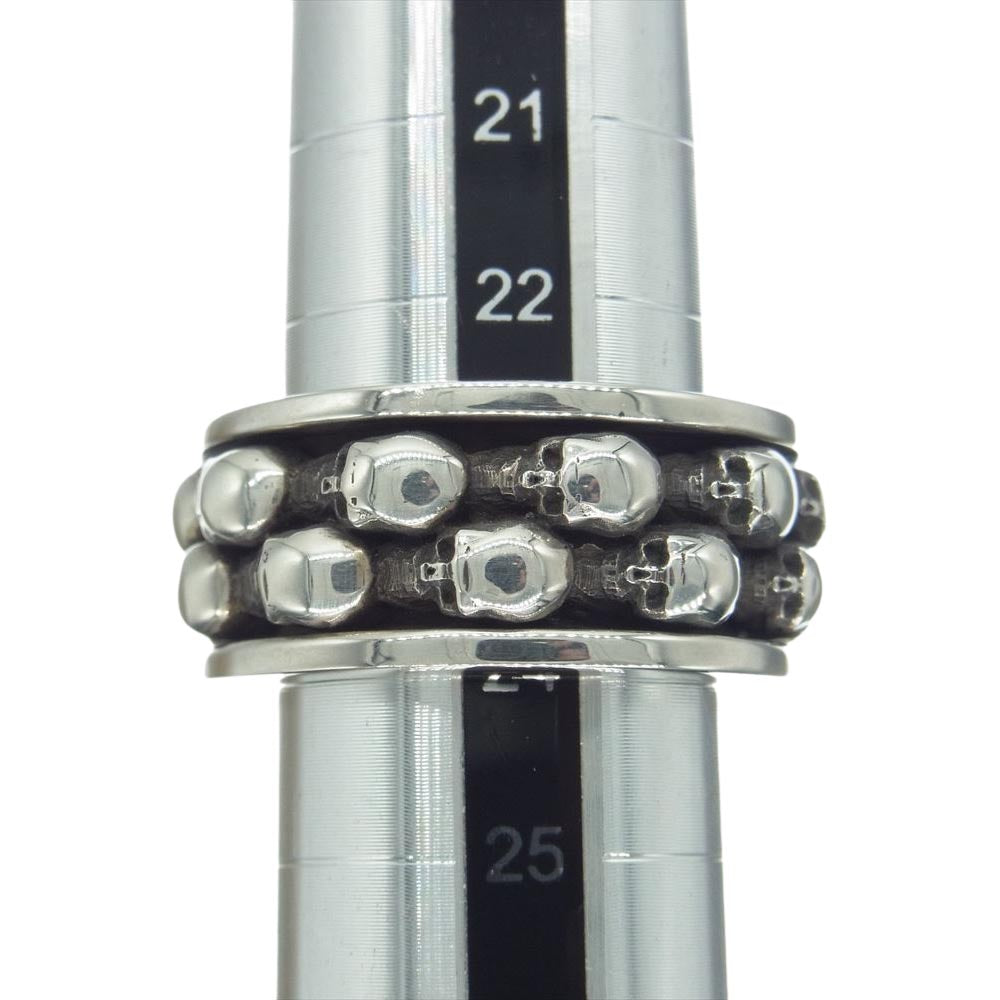 STANLEY GUESS スタンリーゲス ギャランティ付属 マルチ スカル スピナー リング シルバー系 24号～【中古】