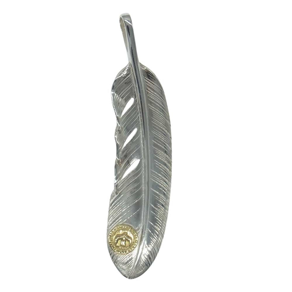 TARO WASHIMI ワシミタロウ 鷲見太郎 L feather 02 Lフェザー イーグル金メタル ペンダントトップ シルバー系【中古】