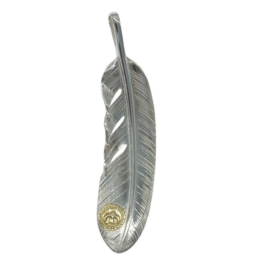 TARO WASHIMI ワシミタロウ 鷲見太郎 L feather 02 Lフェザー イーグル金メタル ペンダントトップ シルバー系【中古】