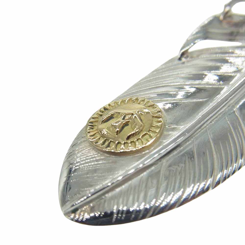 TARO WASHIMI ワシミタロウ 鷲見太郎 L feather 02 Lフェザー イーグル金メタル ペンダントトップ シルバー系【中古】