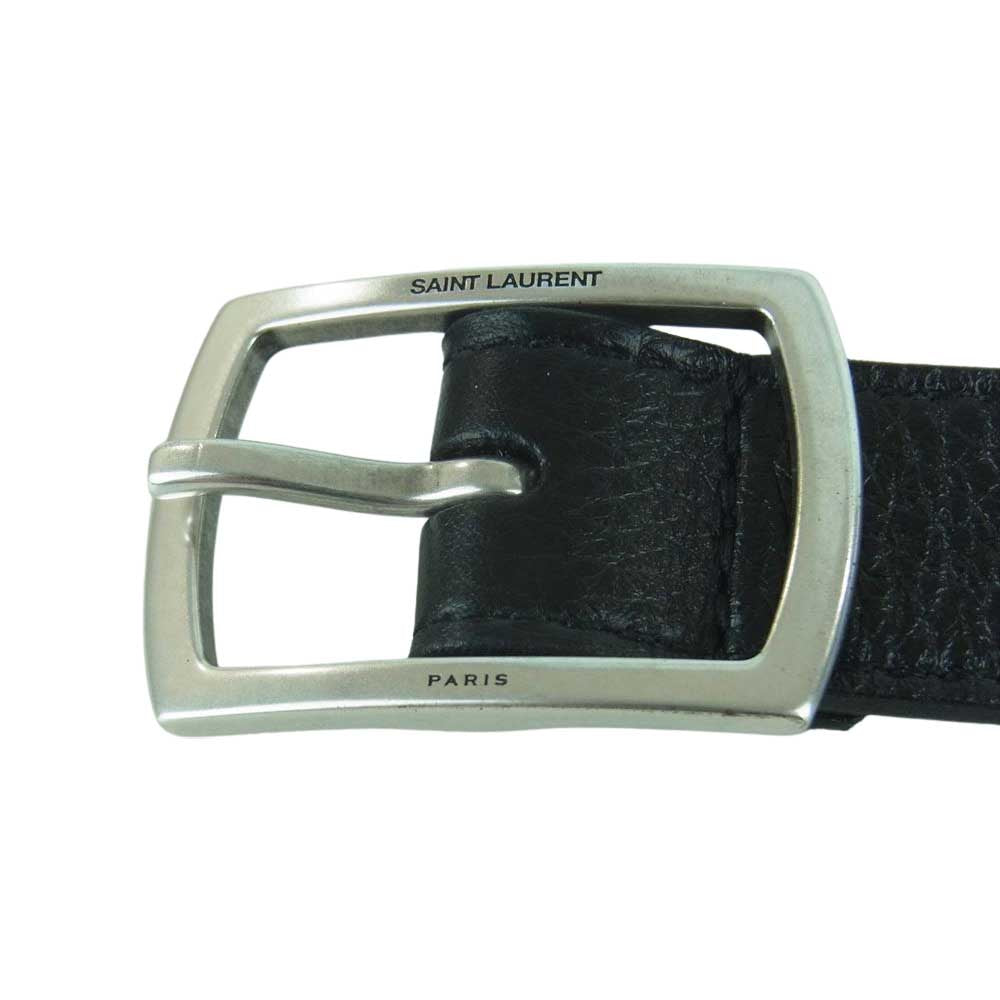 SAINT LAURENT サンローラン GRZ593332 75 0123 イタリア製 レザー ベルト ブラック系【中古】