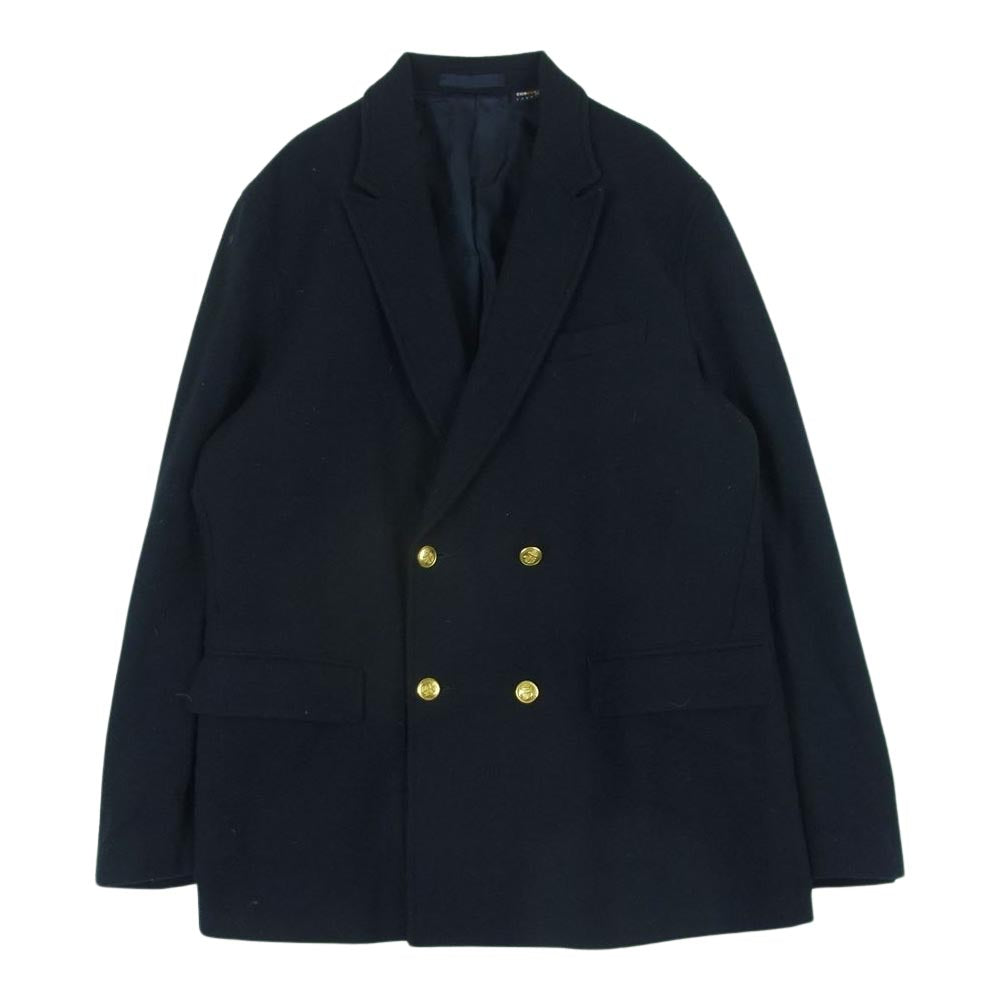BEAMS ビームス プラス 金釦 ダブルブレスト ブレザー ジャケット 紺ブレ 中国製 ダークネイビー系 M【中古】