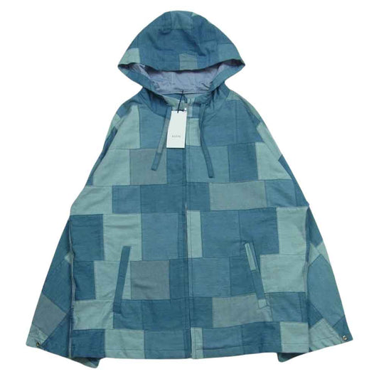 クオン 113JK040622 Denim Patchwork Kimono Sleeve Hooded Blouson デニム パッチワーク ジャケット パーカー インディゴブルー系 M【新古品】【未使用】【中古】